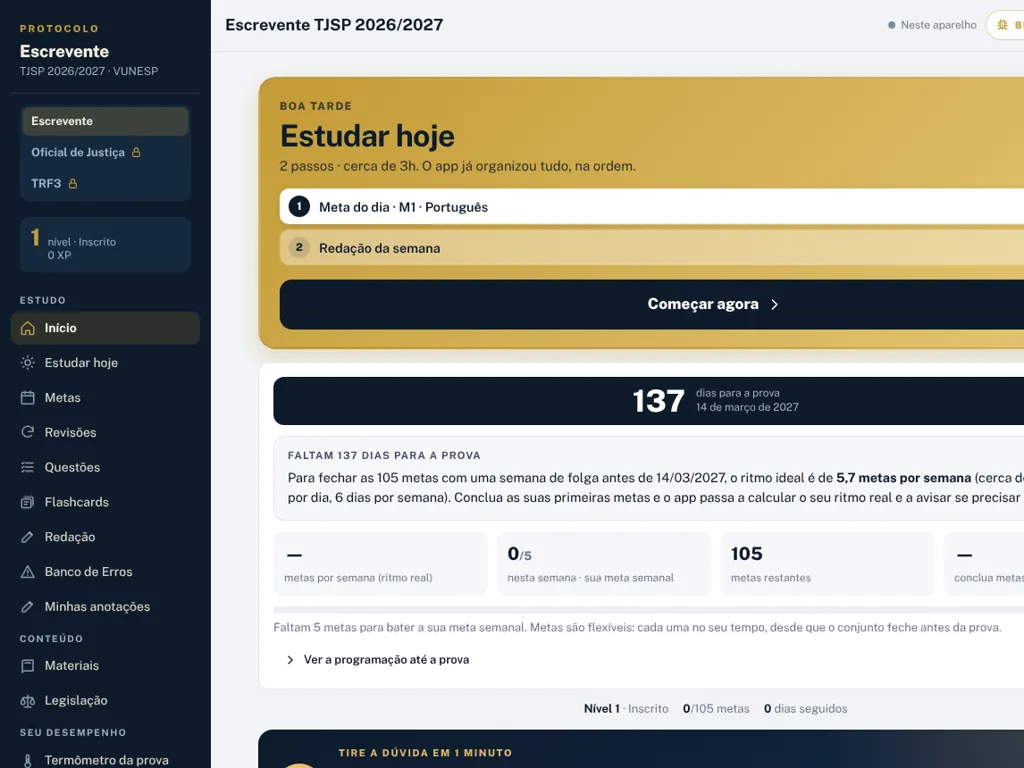 App no tablet: Escrevente
